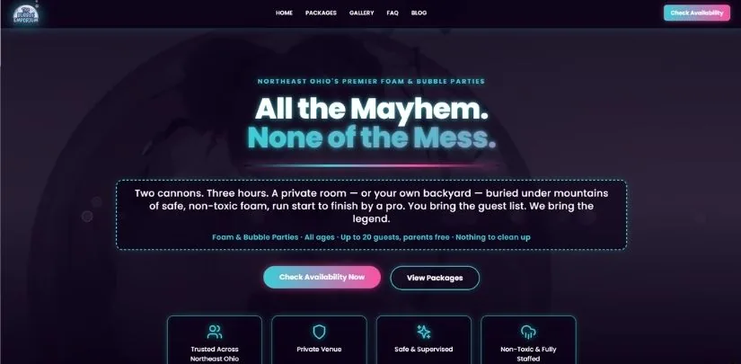 The Bubble Emporium website by Seed Value Marketing