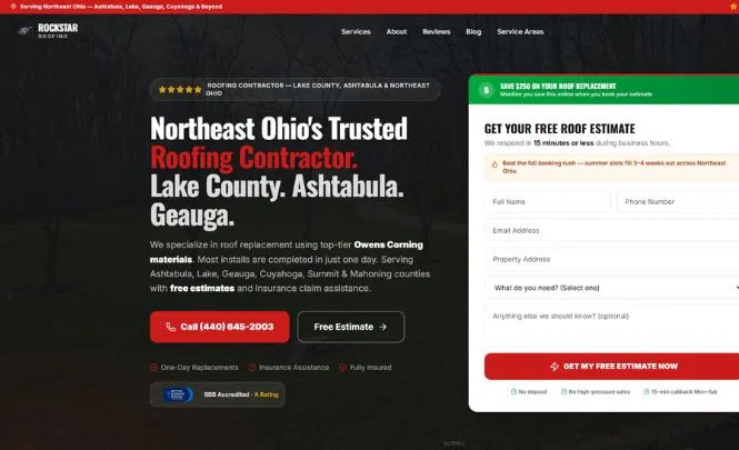 Roofing contractor website by Seed Value Marketing